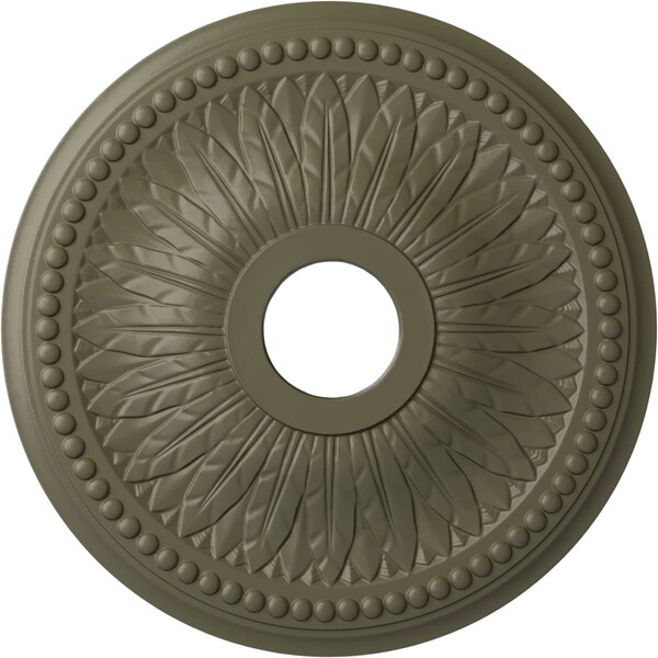 Ekena Millwork Bailey Ceiling Medallion (Fits Canopies up to 5 3/4"), 18"OD x 3 3/4"ID x 1 1/2"P, Spartan Stone CM18BISSF - main